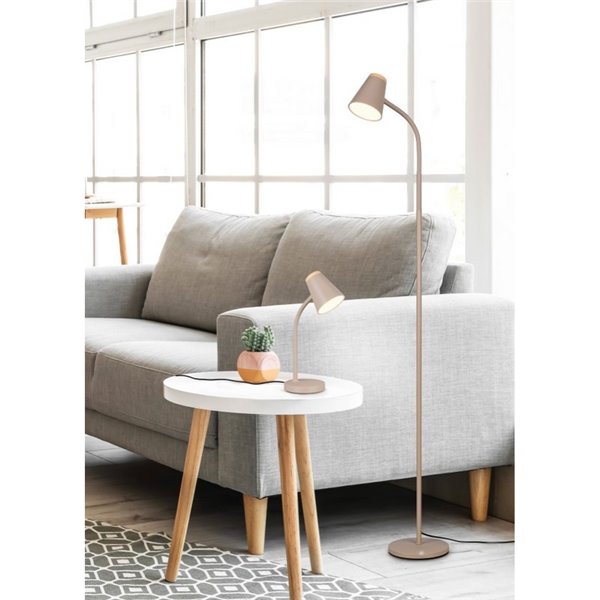 Lampadaire LED PONGO avec bras dimmable et interrupteur intégré 4,5W 1x 500lm 3000K IP20 Beige