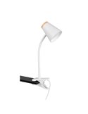 Lampe à pince LED PONGO, type col de cygne, avec interrupteur intégré, 4,5 W, 1 x 500 lm, 3 000 K, IP20, blanche