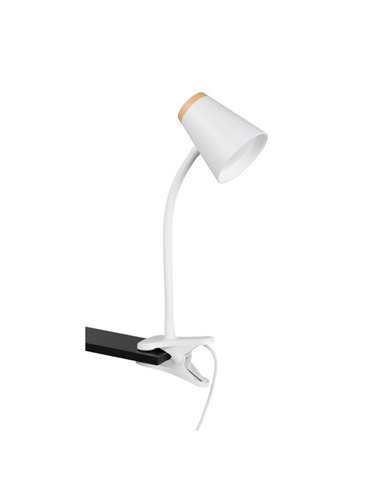 Lámpara LED con pinza PONGO tipo flexo con interruptor integrado 4,5W 1x 500lm 3000K IP20 Blanco