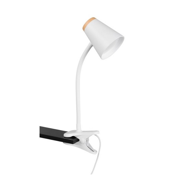 Lampe à pince LED PONGO, type col de cygne, avec interrupteur intégré, 4,5 W, 1 x 500 lm, 3 000 K, IP20, blanche
