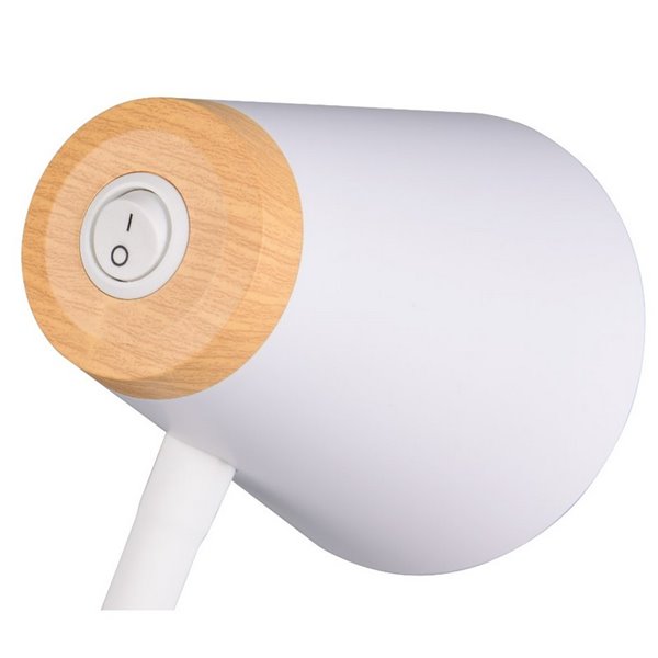 Lampe à pince LED PONGO, type col de cygne, avec interrupteur intégré, 4,5 W, 1 x 500 lm, 3 000 K, IP20, blanche