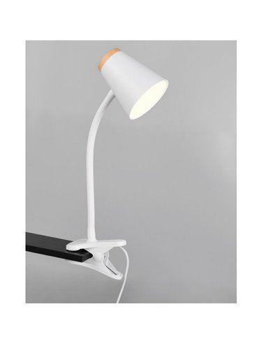 Lámpara LED con pinza PONGO tipo flexo con interruptor integrado 4,5W 1x 500lm 3000K IP20 Blanco