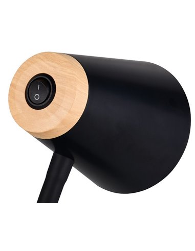 Lampe de table LED PONGO avec bras flexible et interrupteur intégré. 1x4,5W 500lm 3000K IP20 Noir