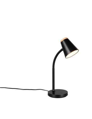 Lampe de table LED PONGO avec bras flexible et interrupteur intégré. 1x4,5W 500lm 3000K IP20 Noir