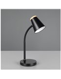 Lámpara LED de sobremesa tipo flexo PONGO brazo flexible interruptor integrado incl. 1x4,5W 500lm 3000K IP20 Negro