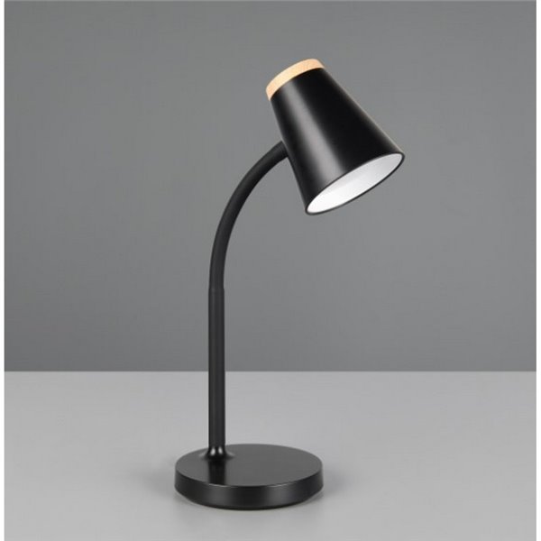 Lámpara LED de sobremesa tipo flexo PONGO brazo flexible interruptor integrado incl. 1x4,5W 500lm 3000K IP20 Negro