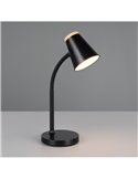 Lámpara LED de sobremesa tipo flexo PONGO brazo flexible interruptor integrado incl. 1x4,5W 500lm 3000K IP20 Negro
