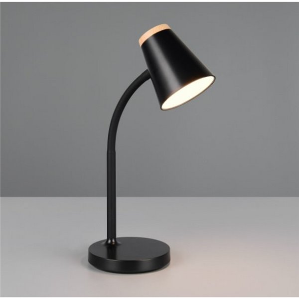 Lámpara LED de sobremesa tipo flexo PONGO brazo flexible interruptor integrado incl. 1x4,5W 500lm 3000K IP20 Negro