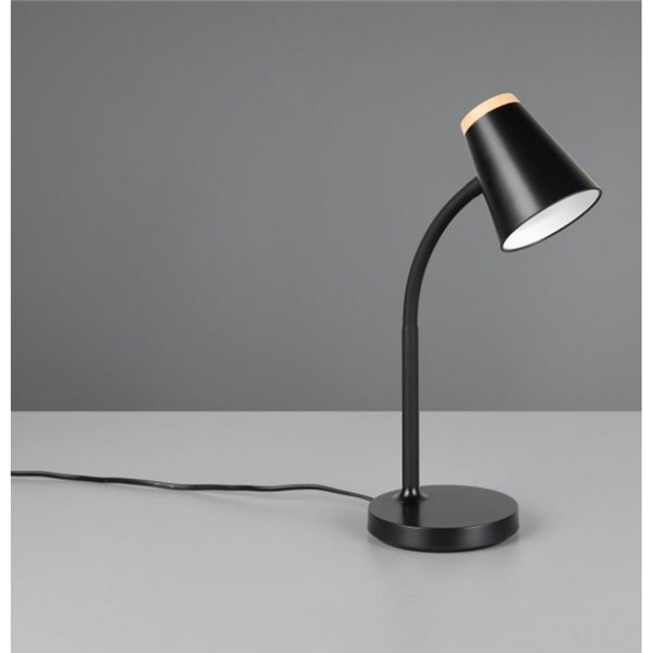 Lámpara LED de sobremesa tipo flexo PONGO brazo flexible interruptor integrado incl. 1x4,5W 500lm 3000K IP20 Negro