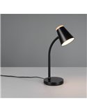 Lámpara LED de sobremesa tipo flexo PONGO brazo flexible interruptor integrado incl. 1x4,5W 500lm 3000K IP20 Negro