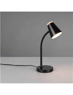 Lámpara LED de sobremesa tipo flexo PONGO brazo flexible interruptor integrado incl. 1x4,5W 500lm 3000K IP20 Negro 2