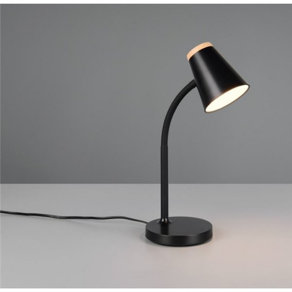 Lámpara LED de sobremesa tipo flexo PONGO brazo flexible interruptor integrado incl. 1x4,5W 500lm 3000K IP20 Negro