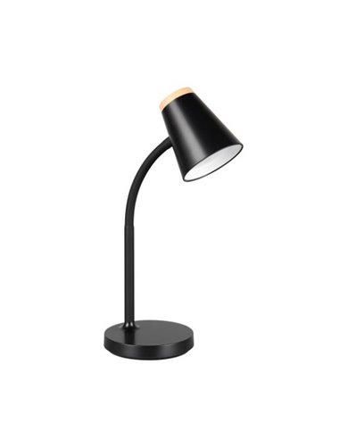 Lampe de table LED PONGO avec bras flexible et interrupteur intégré. 1x4,5W 500lm 3000K IP20 Noir