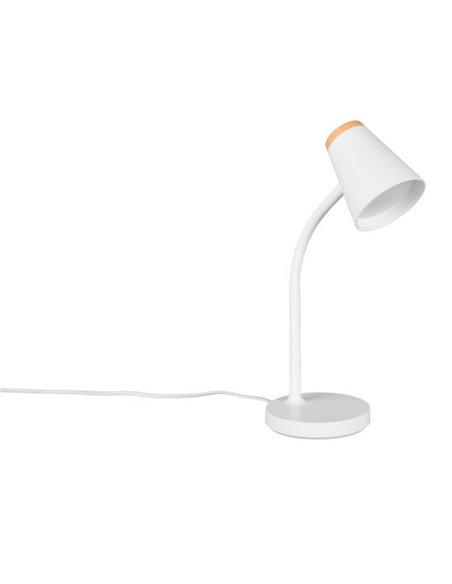 Lámpara LED de sobremesa PONGO brazo flexible e interruptor integrado incl. 1x4,5W 500lm 3000K IP20 Blanco