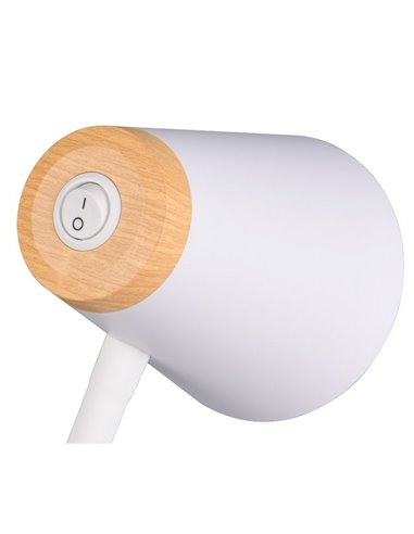 Lámpara LED de sobremesa PONGO brazo flexible e interruptor integrado incl. 1x4,5W 500lm 3000K IP20 Blanco