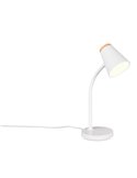 Lámpara LED de sobremesa PONGO brazo flexible e interruptor integrado incl. 1x4,5W 500lm 3000K IP20 Blanco