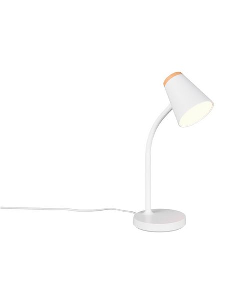 Lampe de table LED PONGO avec bras flexible et interrupteur intégré incl. 1 x 4,5 W 500 lm 3 000 K IP20 Blanc
