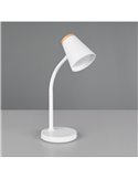 Lámpara LED de sobremesa PONGO brazo flexible e interruptor integrado incl. 1x4,5W 500lm 3000K IP20 Blanco