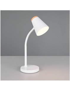 Lámpara LED de sobremesa PONGO brazo flexible e interruptor integrado incl. 1x4,5W 500lm 3000K IP20 Blanco 2