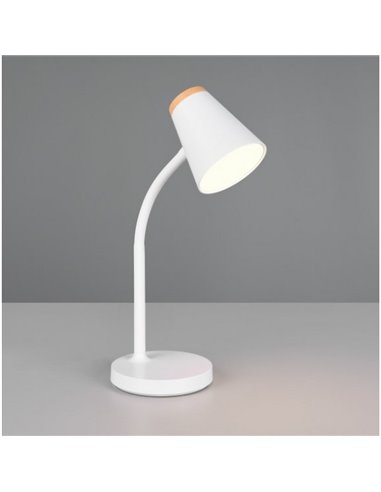 Luminária de mesa LED PONGO com braço flexível e interruptor integrado incl. 1x4,5W 500lm 3000K IP20 Branco