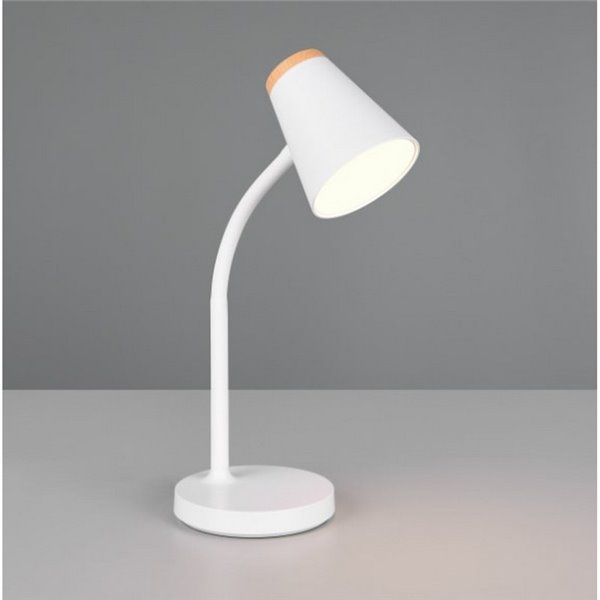 Lámpara LED de sobremesa PONGO brazo flexible e interruptor integrado incl. 1x4,5W 500lm 3000K IP20 Blanco