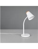 Lámpara LED de sobremesa PONGO brazo flexible e interruptor integrado incl. 1x4,5W 500lm 3000K IP20 Blanco