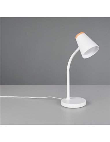 Lámpara LED de sobremesa PONGO brazo flexible e interruptor integrado incl. 1x4,5W 500lm 3000K IP20 Blanco