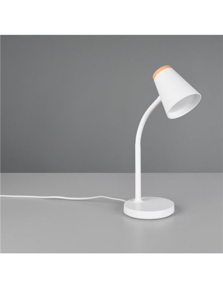 Lámpara LED de sobremesa PONGO brazo flexible e interruptor integrado incl. 1x4,5W 500lm 3000K IP20 Blanco