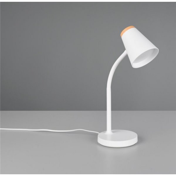 Luminária de mesa LED PONGO com braço flexível e interruptor integrado incl. 1x4,5W 500lm 3000K IP20 Branco