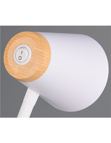 Lámpara LED de sobremesa PONGO brazo flexible e interruptor integrado incl. 1x4,5W 500lm 3000K IP20 Blanco