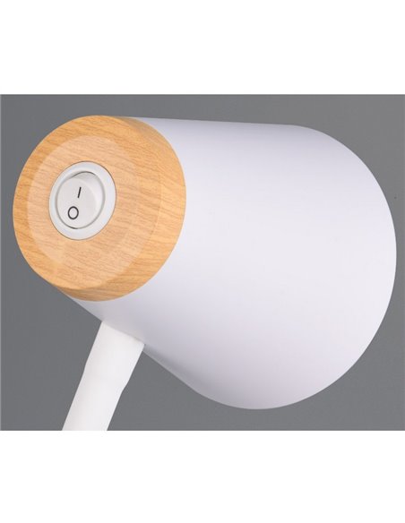 Lámpara LED de sobremesa PONGO brazo flexible e interruptor integrado incl. 1x4,5W 500lm 3000K IP20 Blanco