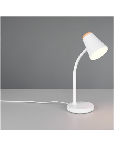 Lampe de table LED PONGO avec bras flexible et interrupteur intégré incl. 1 x 4,5 W 500 lm 3 000 K IP20 Blanc