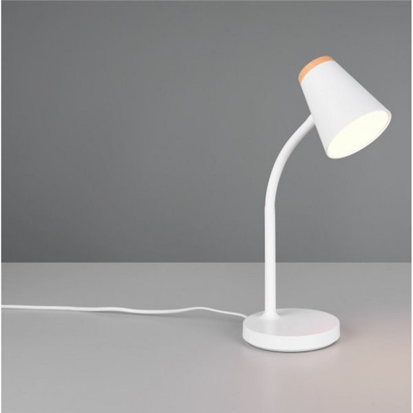 Lámpara LED de sobremesa PONGO brazo flexible e interruptor integrado incl. 1x4,5W 500lm 3000K IP20 Blanco