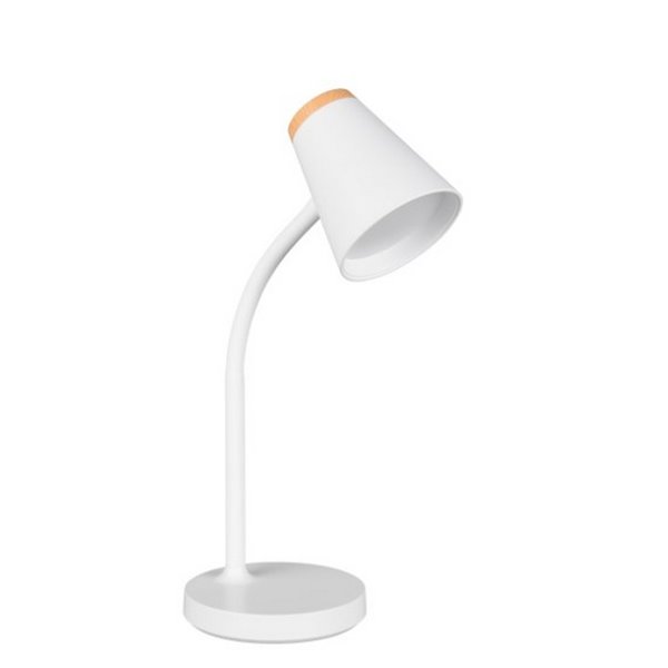 Lámpara LED de sobremesa PONGO brazo flexible e interruptor integrado incl. 1x4,5W 500lm 3000K IP20 Blanco