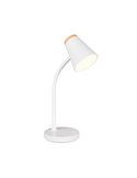 Lámpara LED de sobremesa PONGO brazo flexible e interruptor integrado incl. 1x4,5W 500lm 3000K IP20 Blanco