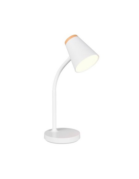 Lampe de table LED PONGO avec bras flexible et interrupteur intégré incl. 1 x 4,5 W 500 lm 3 000 K IP20 Blanc
