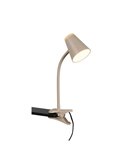 Lámpara multifunción LED con pinza tipo flexo PONGO con interruptor integrado 4,5W 1x 500lm 3000K IP20 Beige
