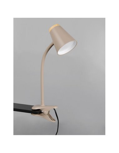 Lámpara multifunción LED con pinza tipo flexo PONGO con interruptor integrado 4,5W 1x 500lm 3000K IP20 Beige