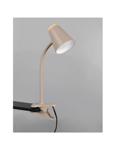 Lámpara multifunción LED con pinza tipo flexo PONGO con interruptor integrado 4,5W 1x 500lm 3000K IP20 Beige