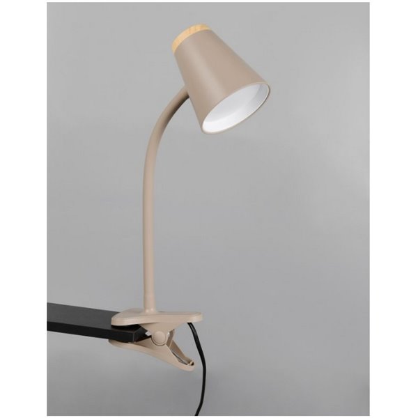 Lámpara multifunción LED con pinza tipo flexo PONGO con interruptor integrado 4,5W 1x 500lm 3000K IP20 Beige