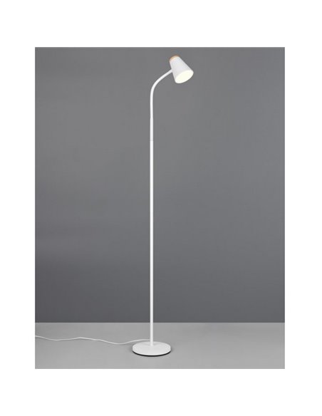 Luminária de chão LED PONGO com braço flexível e interruptor integrado, 4,5 W, 1 x 500 lm, 3000 K, IP20