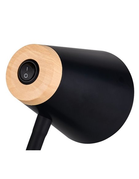 Lampadaire LED PONGO avec bras flexible et interrupteur intégré, 4,5 W, 1 x 500 lm, 3 000 K, IP20, noir