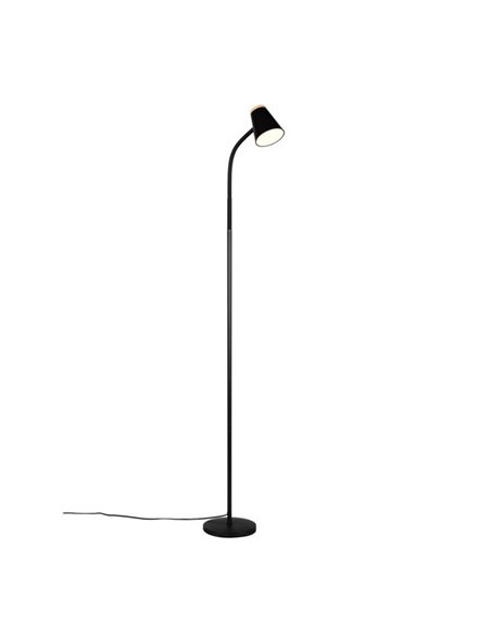Lampadaire LED PONGO avec bras flexible et interrupteur intégré, 4,5 W, 1 x 500 lm, 3 000 K, IP20, noir