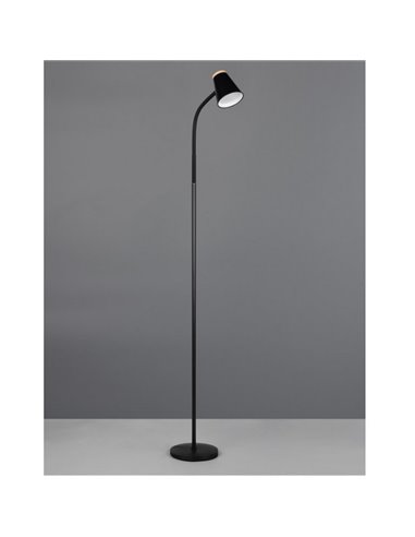 Lámpara de pie LED con brazo flexible PONGO interruptor integrado 4,5W 1x 500lm 3000K IP20 Negro