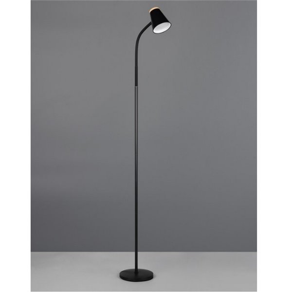 Lámpara de pie LED con brazo flexible PONGO interruptor integrado 4,5W 1x 500lm 3000K IP20 Negro