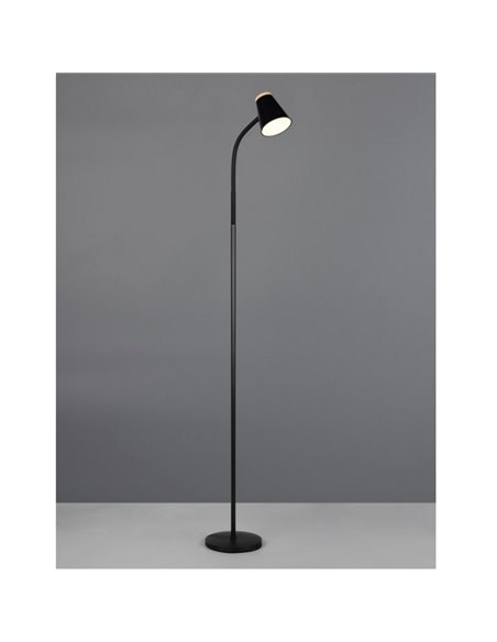 Lampadaire LED PONGO avec bras flexible et interrupteur intégré, 4,5 W, 1 x 500 lm, 3 000 K, IP20, noir
