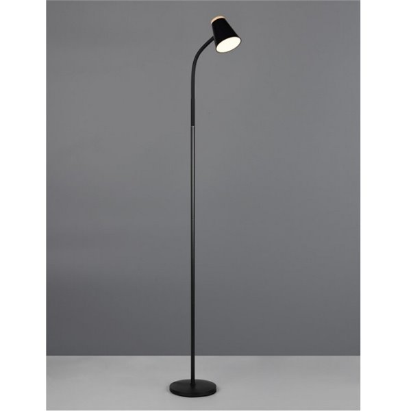 Lámpara de pie LED con brazo flexible PONGO interruptor integrado 4,5W 1x 500lm 3000K IP20 Negro