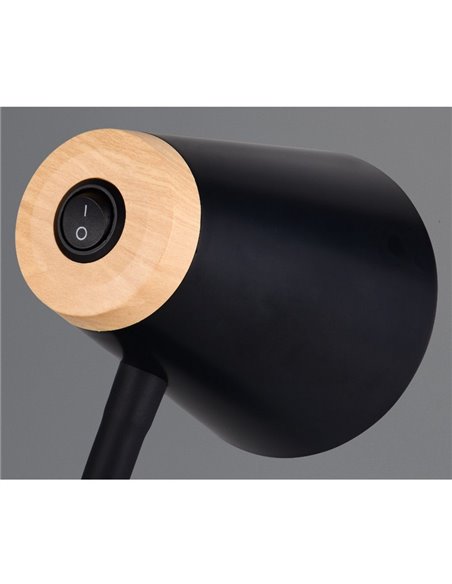 Lámpara de pie LED con brazo flexible PONGO interruptor integrado 4,5W 1x 500lm 3000K IP20 Negro