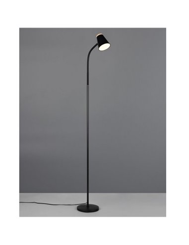 Lámpara de pie LED con brazo flexible PONGO interruptor integrado 4,5W 1x 500lm 3000K IP20 Negro