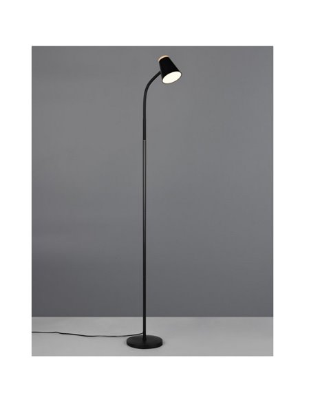 Lampadaire LED PONGO avec bras flexible et interrupteur intégré, 4,5 W, 1 x 500 lm, 3 000 K, IP20, noir
